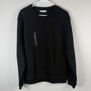 DSG Men’s Black Classic Fleece Crewneck Sweatshirt - Pullover Long Sleeve